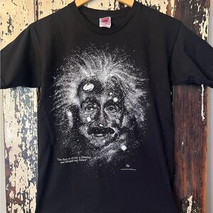 Bayside retro vintage reproduction Einstein cosmos T-shirt. Unisex size small.